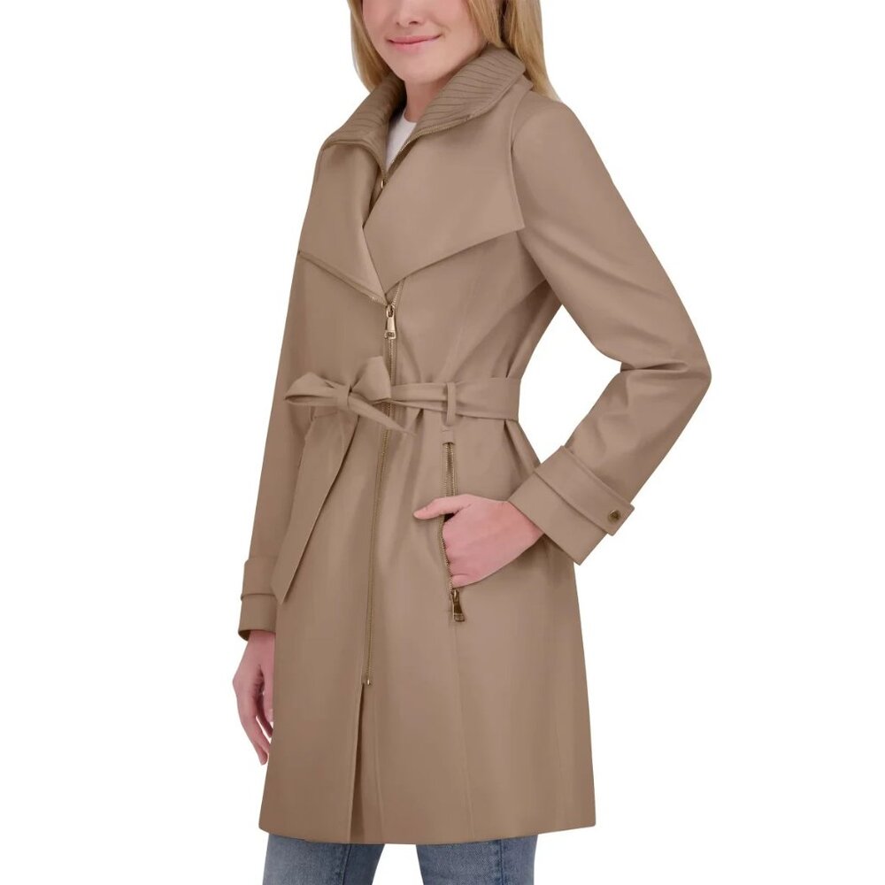 Halston Women's Belted Trench Coat NWT - Picture 3 of 5